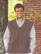 Harrisville Designs Cashmere Cabled Vest for Men and Women Knit Pattern (#P701)